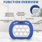 Pop Game Light Up Fidget Toy for Kids, 6 Modes LED Screen Quick Push Games Controller Electric Fidget Popper Game Bubble Road Trip Activities Car Games Birthday Gifts Toys for Kids Boys Blue - Image 7