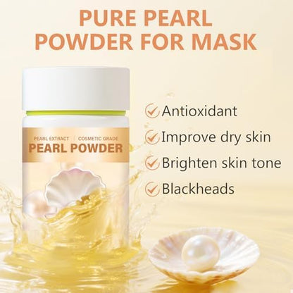 Applying pearl powder mixed with serum for radiant skin glow.