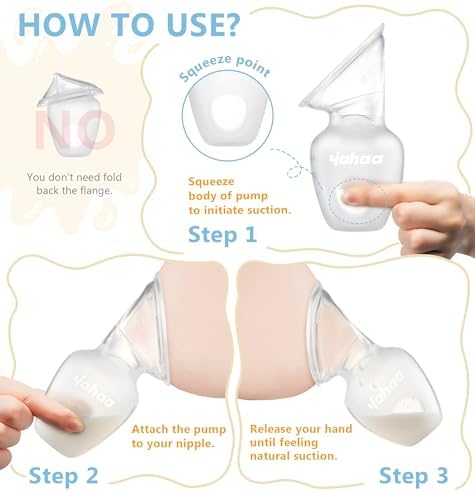 Side profile of the clear four ounce Yahaa manual breast pump highlighting the measurement markings.