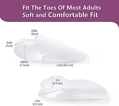 Promifun bunion corrector pads worn on foot to demonstrate big toe alignment.