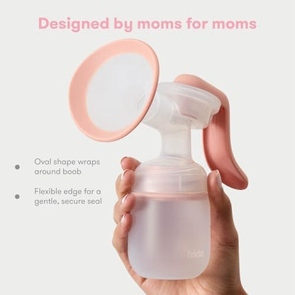 Frida Mom manual pump silicone insert demonstrating flexible material