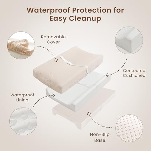 Konssy baby changing mat with included cotton cover set