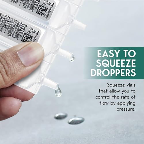 Close up of tamper evident caps on imported USA eyewash vials.