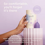 Saalt Soft medical-grade silicone period cup with purple carry bag