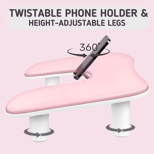 Adonafy nail tech arm rest showing height adjustment feature