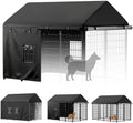 PawGiant 600D Oxford fabric pet crate tarp with side panels rolled up for summer ventilation