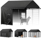 PawGiant 600D Oxford fabric pet crate tarp with side panels rolled up for summer ventilation