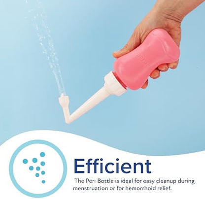 Pink and white Dr. Talbot's postpartum spray bottle with white carry bag.