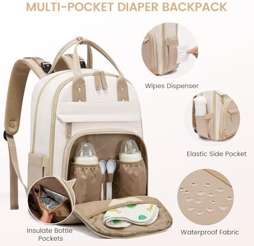 LOVEVOOK multi functional mommy bag open compartment layout