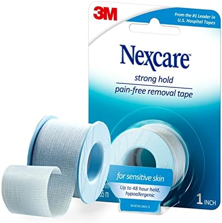 Nexcare water resistant blue first aid tape showing texture