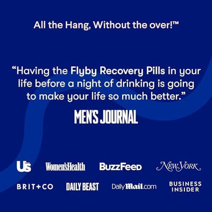 Flyby natural hangover relief vegan capsules showing serving size