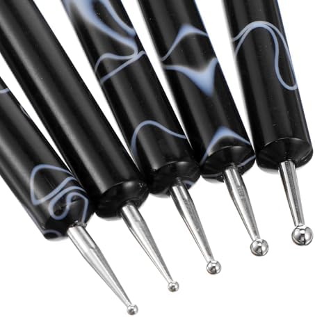 Top view of 5 piece nail art dotting tool set