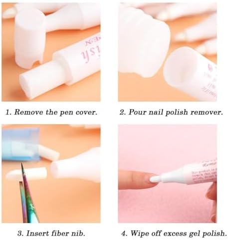 Hand holding Essivox pink nail polish corrector pen