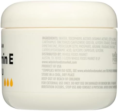 Nourishing Vitamin E body and face cream for dry skin relief.