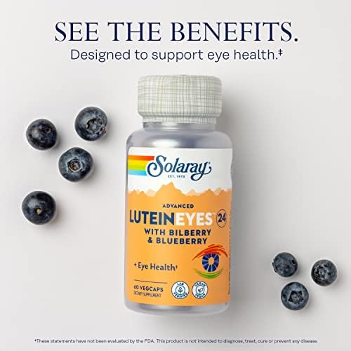 Solaray eye health supplement bottle side profile showing capsules