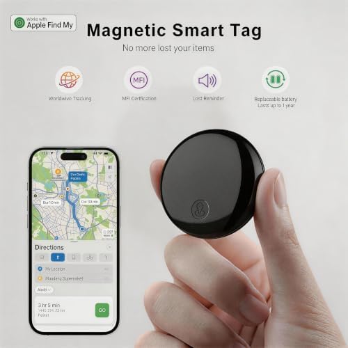 Smart anti lost pet tracker showing integration with iOS application screen.