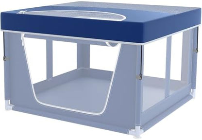 XVISHX pet enclosure top replacement fabric installed on forty two inch square puppy playpen