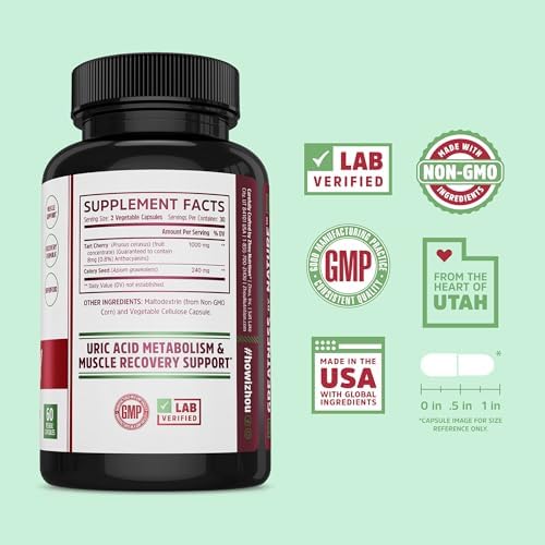 Zhou Tart Cherry Extract 1000 mg supplement label detail