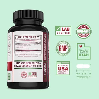 Zhou Tart Cherry Extract 1000 mg supplement label detail