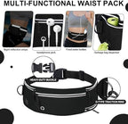 Shock absorbing bungee dog leash attached to a running waist pouch.