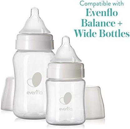 Side angle of the BPA free silicone replacement nipple for Evenflo wide neck baby bottles