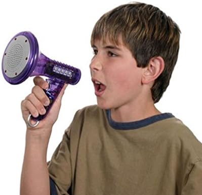 Toysmith multi voice modifier toy showcasing the functional side pitch adjustment levers and LED light zones