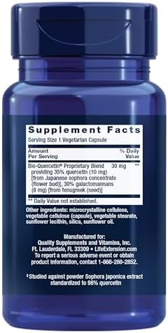 Life Extension Bio-Quercetin supplement label details