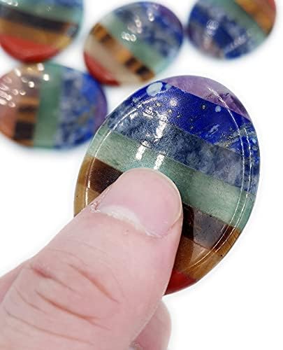 Polished healing stones featuring Amethyst Lapis Lazuli and Green Aventurine layers.