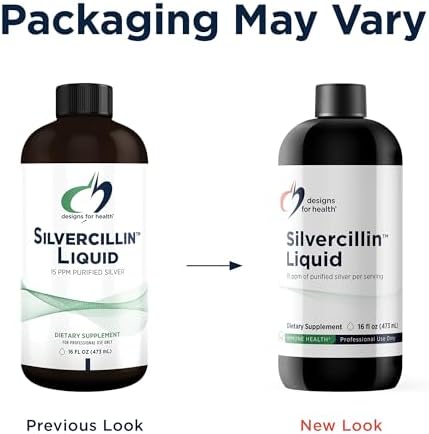 Designs For Health Silvercillin Liquid ingredients and directions panel