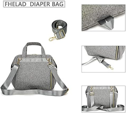 FHELAD multi function baby travel bag configured as a stylish crossbody shoulder purse