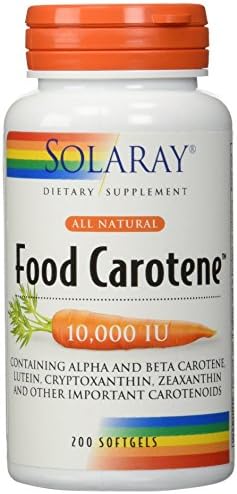 Solaray food carotene 200 count packaging side view