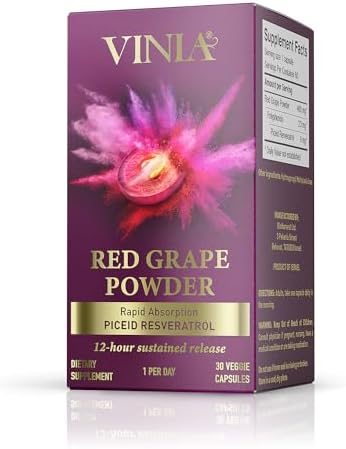 Vinia 12-hour sustained release Piceid Resveratrol label