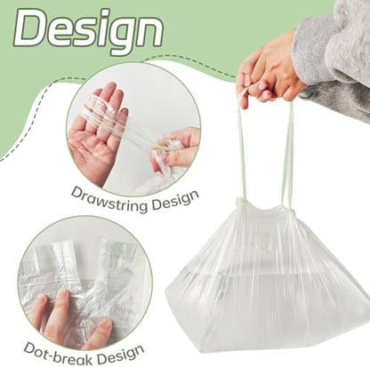 Demonstration of 10 rolls of potty liners in packaging
