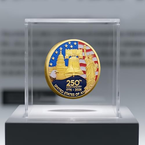 Authentic imported USA anniversary keepsake coin placed flat on a clean display surface