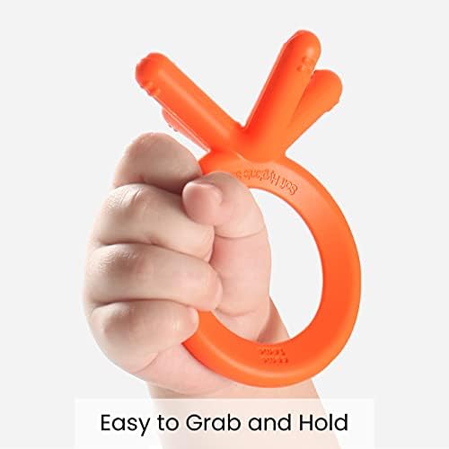 Comotomo medical grade silicone teether showing finger sized design for babies