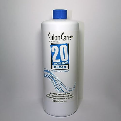 Back of Salon Care developer bottle showing professional usage instructions