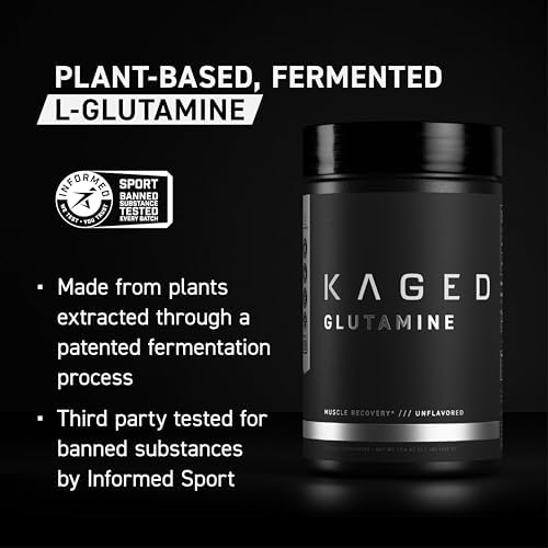 Kaged L-Glutamine plant-based supplement label details