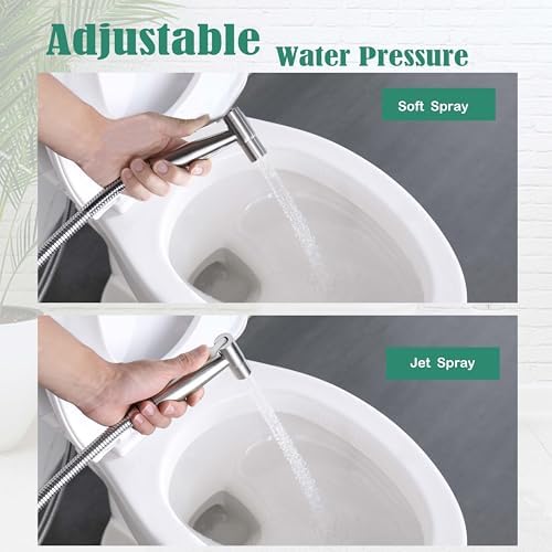 Adjustable pressure lever on stainless steel bidet nozzle