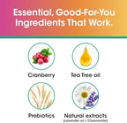 Hypoallergenic vaginal wash for sensitive skin showing product labels and ingredients.