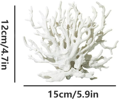 WEKVLPTH medium size white fish tank coral decoration close up showing texture