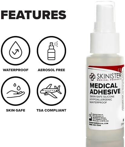 Hypoallergenic medical grade adhesive spray for breast forms and prosthetics
