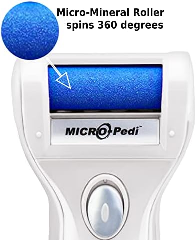 Close up of Emjoi micro-mineral roller attachment for dead skin removal.
