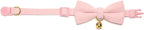 Breakaway Cat Collar with Bow Tie and Bell Adjustable Soft Corduroy Pink Kitten Collars for Girl Cats - Image 5