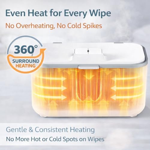 Side view of Orozee wipe warmer showing viewing window