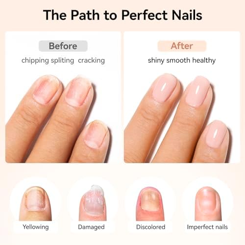 Nailshion nail strengthener liquid texture showing the smooth ridge-filling consistency.