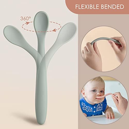 Six piece set of NETANY premium food grade silicone spoons arranged neatly