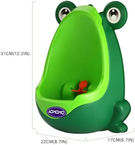 Close up of Aomomo frog urinal spinning target