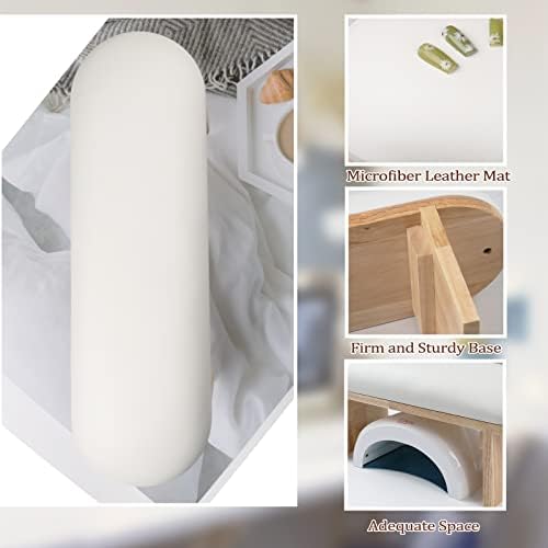 White microfiber leather nail arm rest for nail technicians
