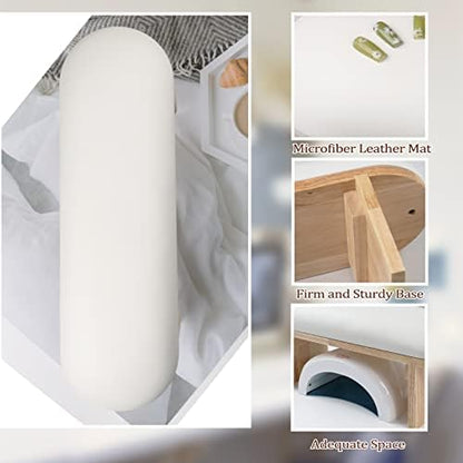 White microfiber leather nail arm rest for nail technicians