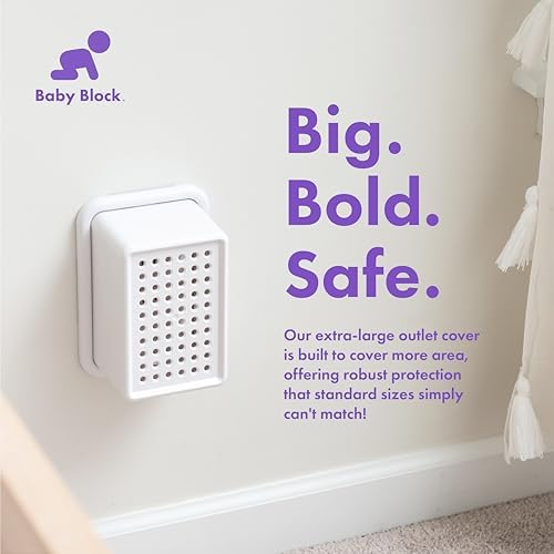 Baby Block extra large outlet cover box open lid showing interior capacity
